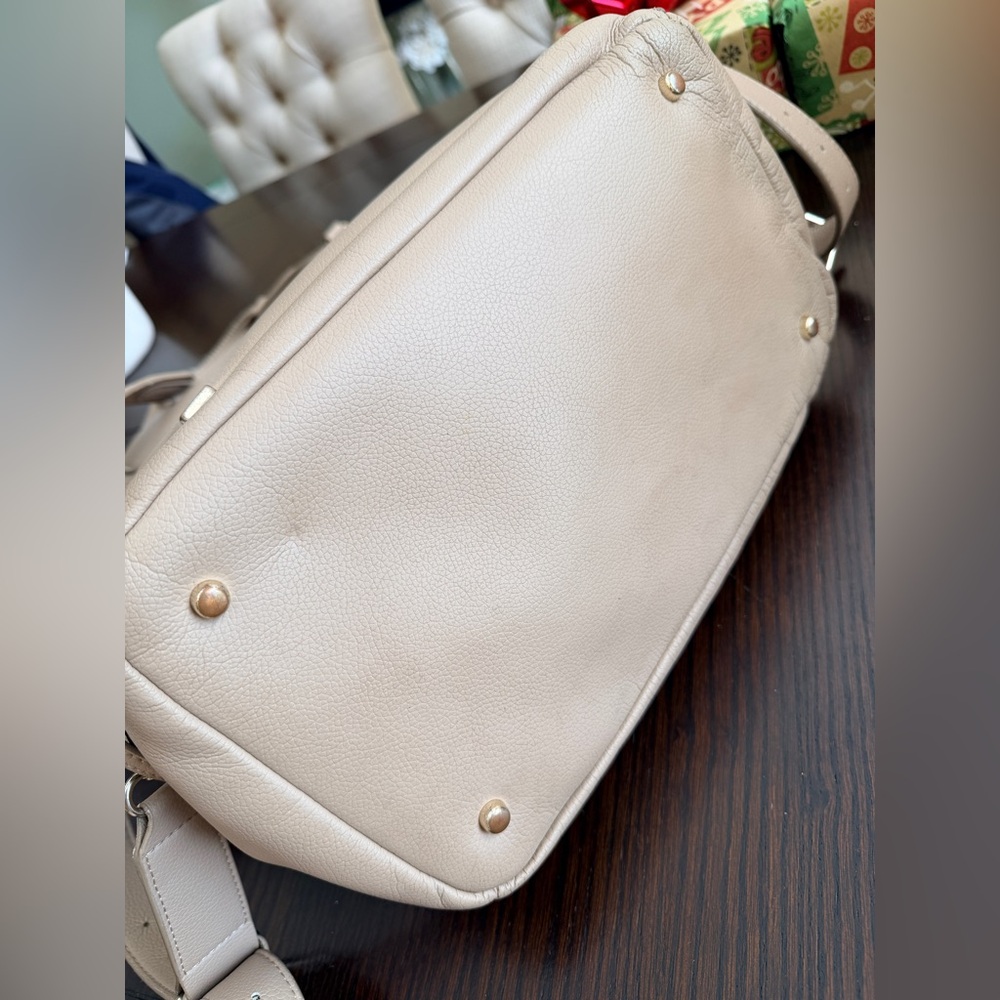 Mina Baie Kinney Diaper Bag Backpack Weekender in Sand Vegan Leather - Picture 15 of 15